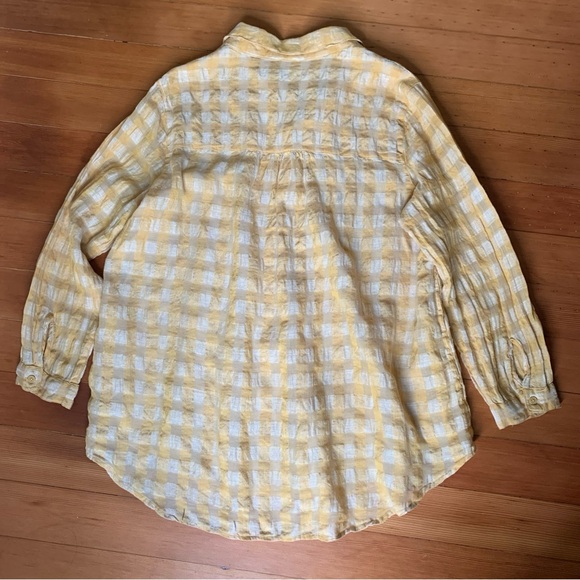 Poetry Golden Checkered Linen Blend Shirt - Picture 6 of 6